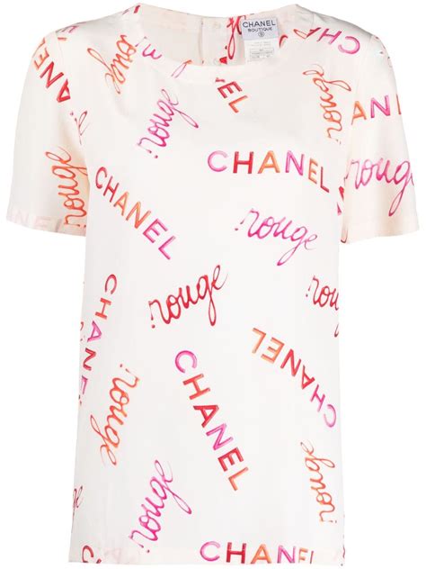 chanel print shirt|pre owned Chanel tops.